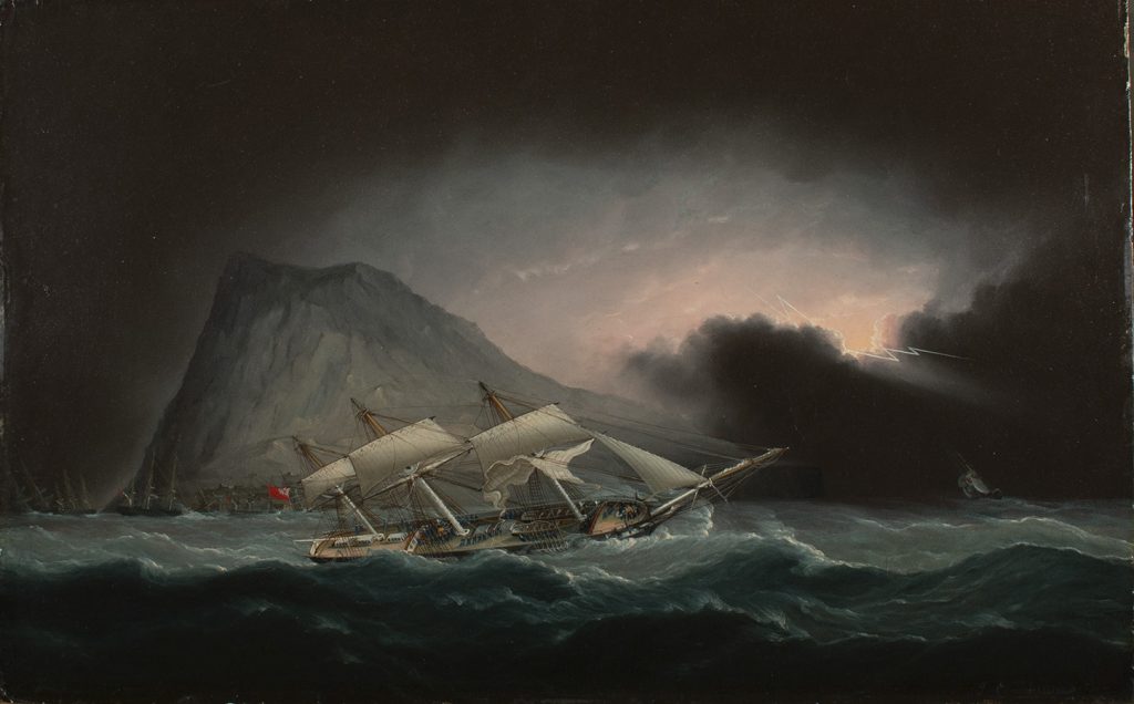 James Edward Buttersworth, Black Squall at Gibraltar, Cornell Fine Arts Museum, Rollins College 