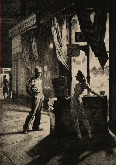 Martin Lewis, Chance Meeting, Cornell Fine Arts Museum, Rollins College