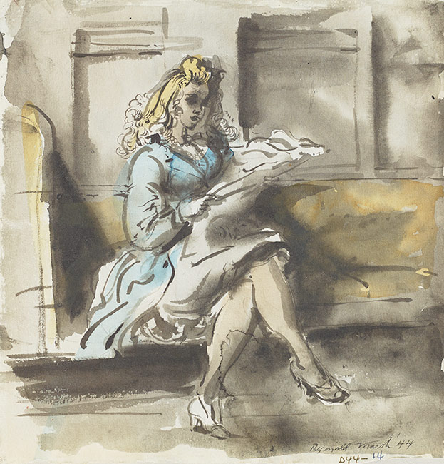 Reginald Marsh, A Young Woman Reading on the Subway, Cornell Fine Arts Museum, Rollins College 