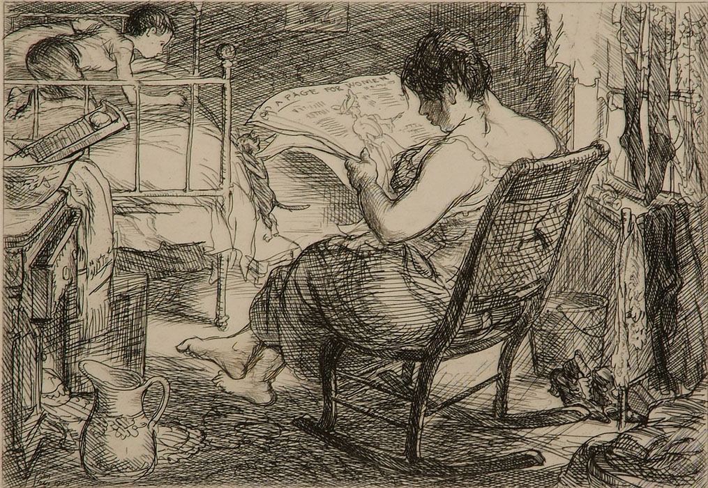 John Sloan, (American, 1871-1951), The Womens' Page, Cornell Fine Arts Museum, Rollins College 