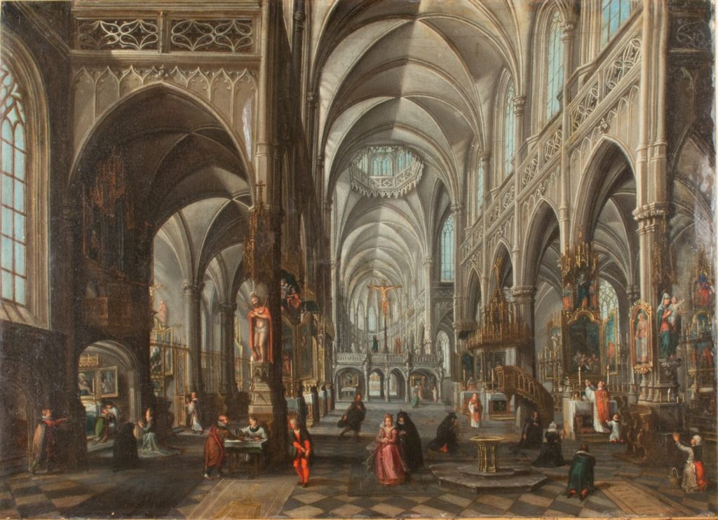 Interior of a Cathedral, Attributed to Hendrick van Steenwijck II