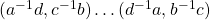 (a^{-1}d,c^{-1}b)\dots (d^{-1}a,b^{-1}c)