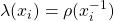 \lambda(x_i)=\rho(x_i^{-1})