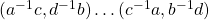 (a^{-1}c,d^{-1}b) \dots (c^{-1}a,b^{-1}d)