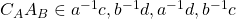 C_AA_B \in {a^{-1}c,b^{-1}d,a^{-1}d,b^{-1}c}