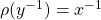 \rho(y^{-1})=x^{-1}