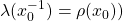 \lambda(x_0^{-1})=\rho(x_0))