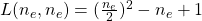 L(n_e,n_e)=(\frac{n_e}{2})^2-n_e+1