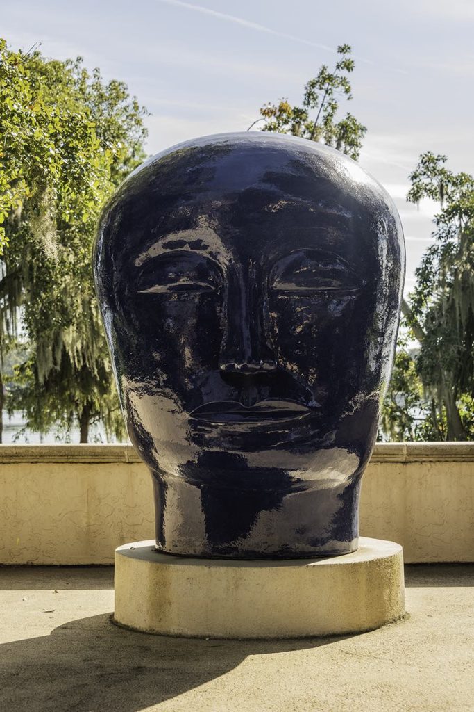 Kaneko 's Large Blue Ceramic head sculpture